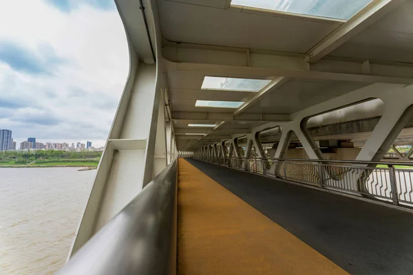 Ponte Peões Vias Circulação Não Motorizadas — Fotografia de Stock