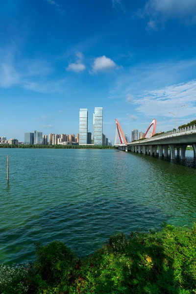 Yangtze Flod Kabel Stannade Bron — Stockfoto