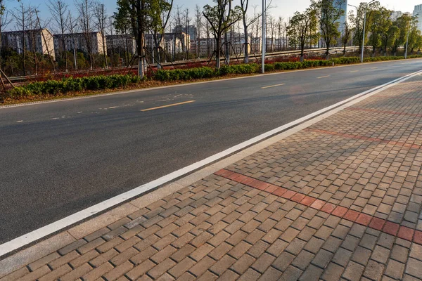 Çin Deki Boş Şehir Yolu Binalar — Stok fotoğraf