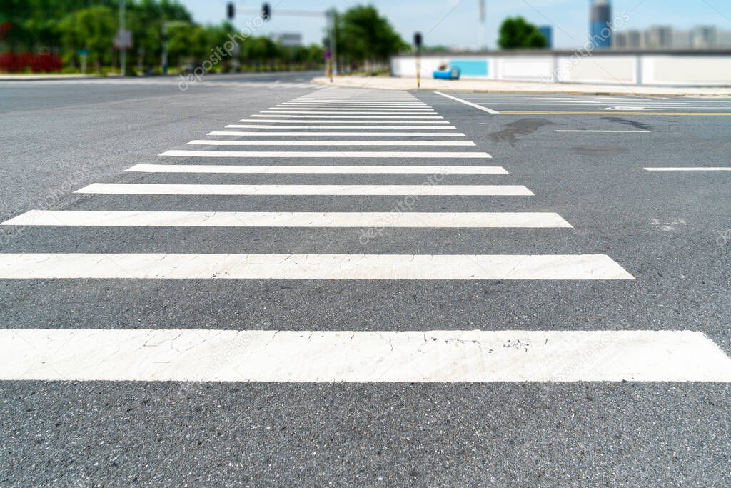 Zebra crossing on outdoor road