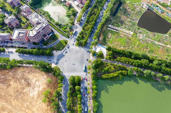 Luchtfoto Van Kruising Van Het Centrum — Stockfoto