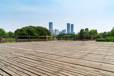 Gündüz şehir merkezindeki iş merkezinin ufuk çizgisi