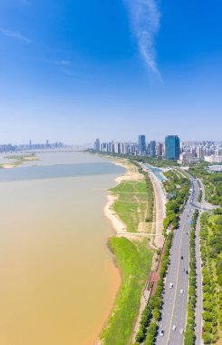 Jianxi 'nin başkenti Nanchang' ın panoramik manzarası