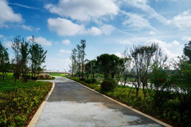 Modern şehirde yürüyüş yolu