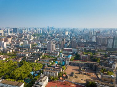 Modern evler köyünün hava görüntüsü.