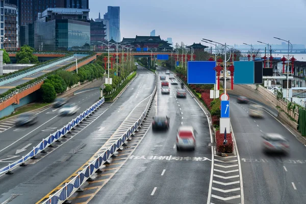 Şangay Trafik Sıkışıklığında Şehir Otoyolu Kavşağı — Stok fotoğraf