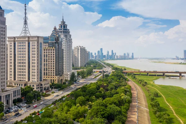 Skyline Della Città Del Quartiere Degli Affari Centro Durante Giorno — Foto Stock