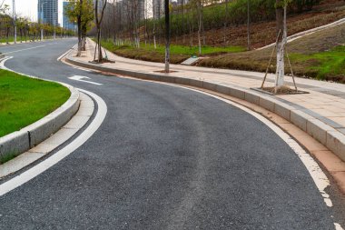 Çin 'deki boş şehir yolu ve binalar