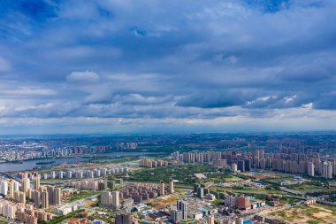 Jianxi 'nin başkenti Nanchang' ın panoramik manzarası
