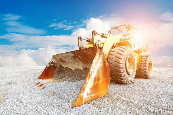 Big excavator on new construction site — Stock Photo, Image