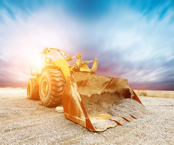 Big excavator on new construction site — Stock Photo, Image