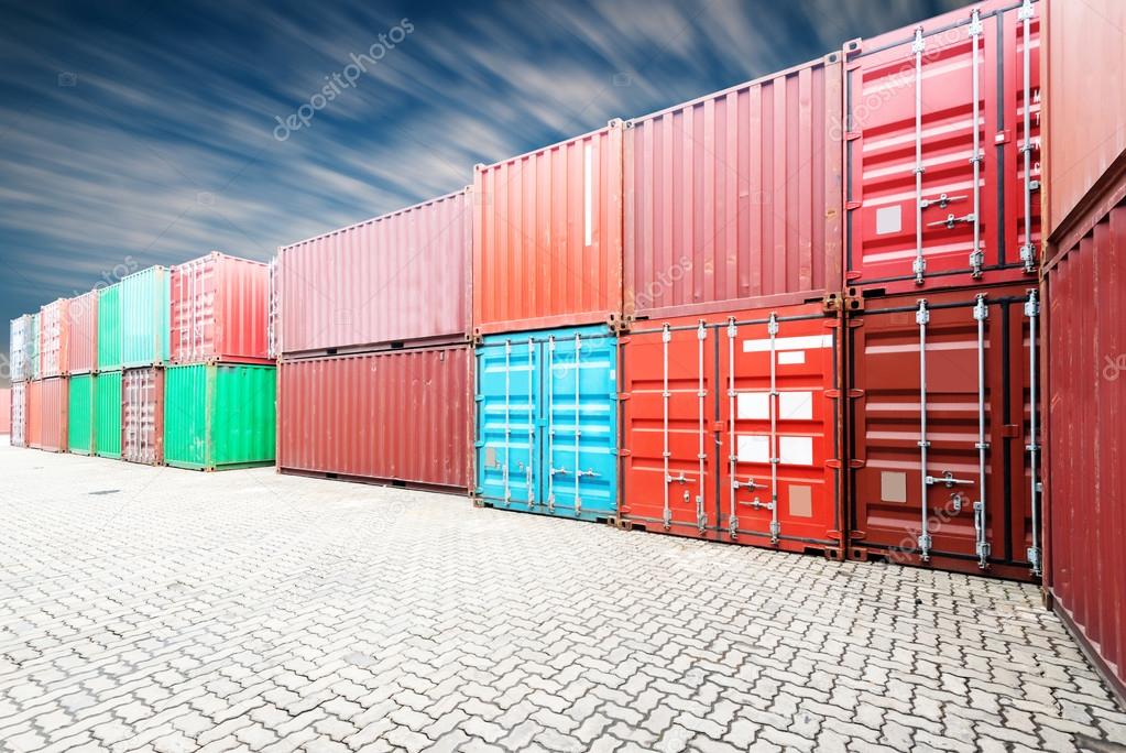 Stack of cargo containers at the docks