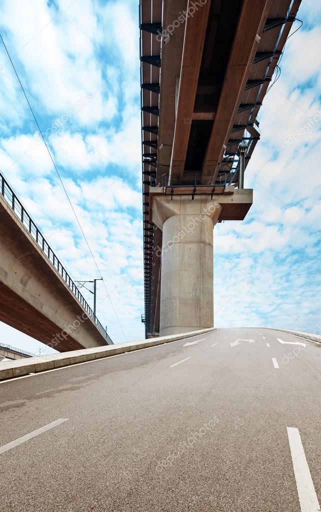 Concrete road curve of viaduct in shanghai