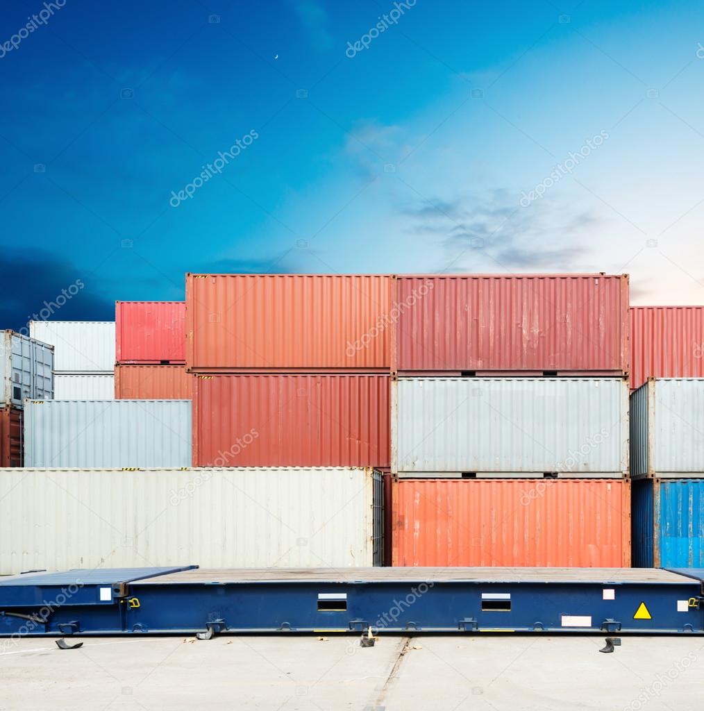 Stack of cargo containers at the docks