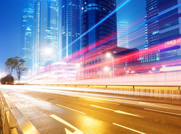 The light trails in shanghai china — Stock Photo, Image