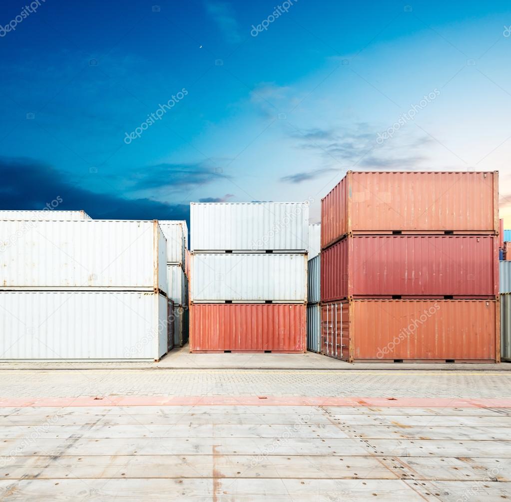 Stack of cargo containers at docks