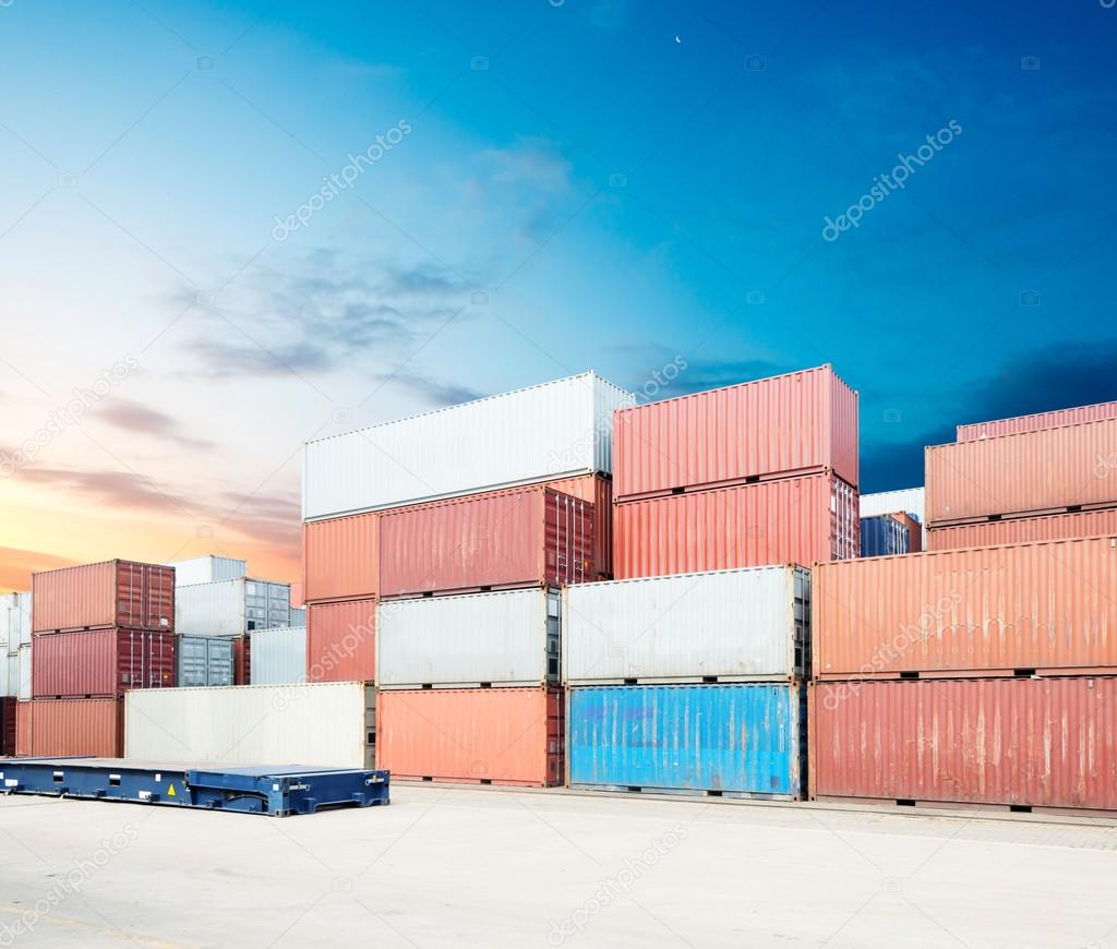 Stack of cargo containers at docks