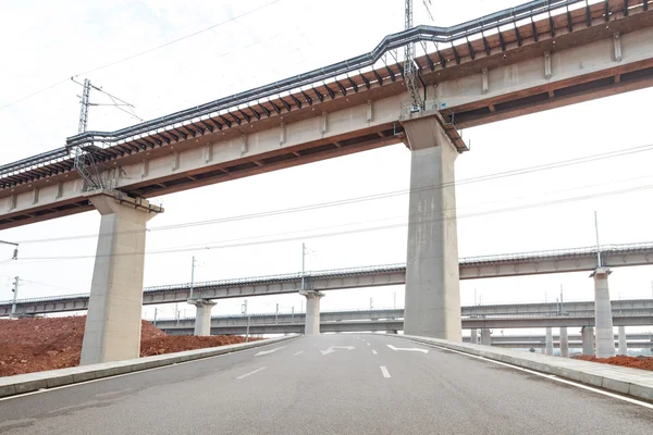 Beton yol eğrisi Viyadüğü içinde Şanghay — Stok fotoğraf