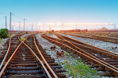 Kargo tren platformu konteyner ile