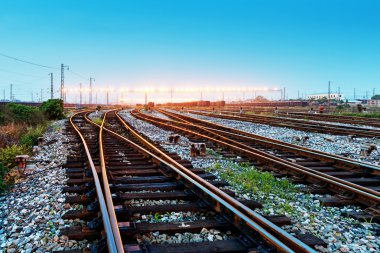 Kargo tren platformu konteyner ile