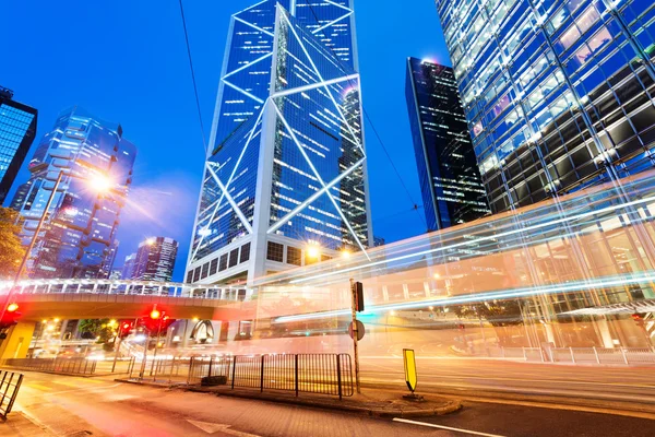 Traffico in Hong Kong di notte — Foto Stock