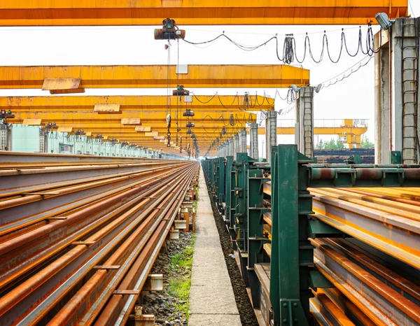 Worker working in Steel pipes — 스톡 사진