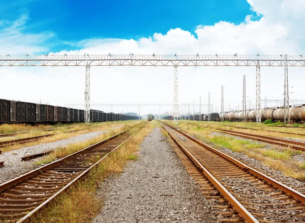 Railway on station — Stock Photo, Image