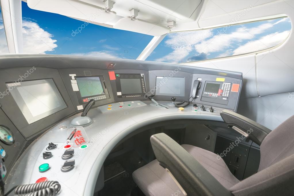 plane cockpit and cloudy sky