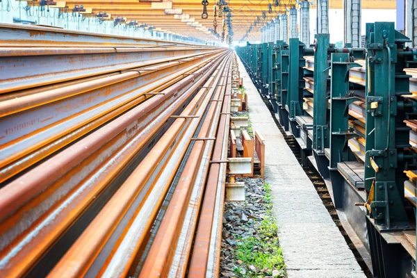 Steel pipes on the rack — Stock Photo, Image