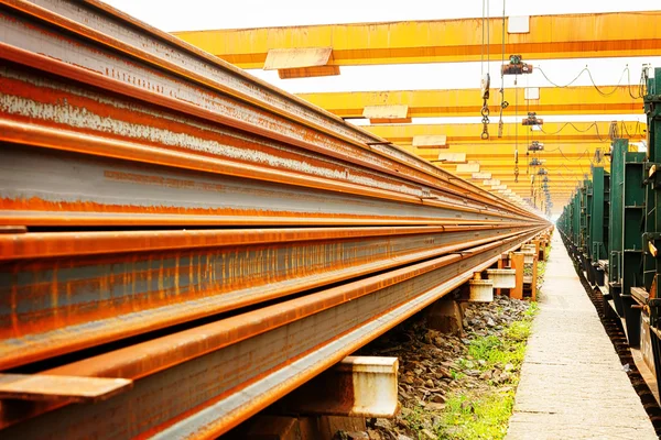 Steel pipes on the rack — Stock Photo, Image