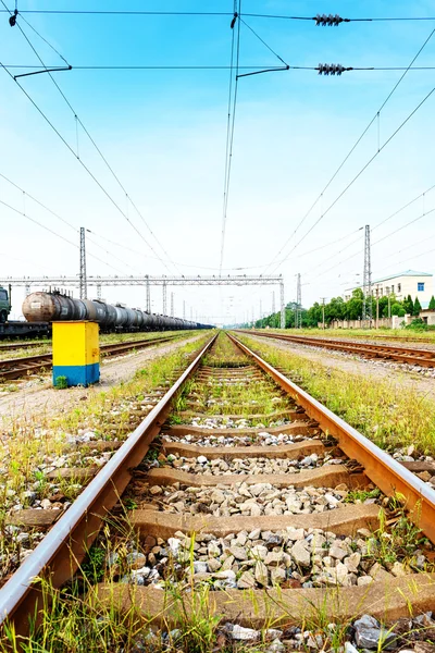 İleriye giden demiryolu — Stok fotoğraf