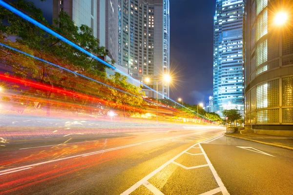 Traffico in Hong Kong di notte — Foto Stock