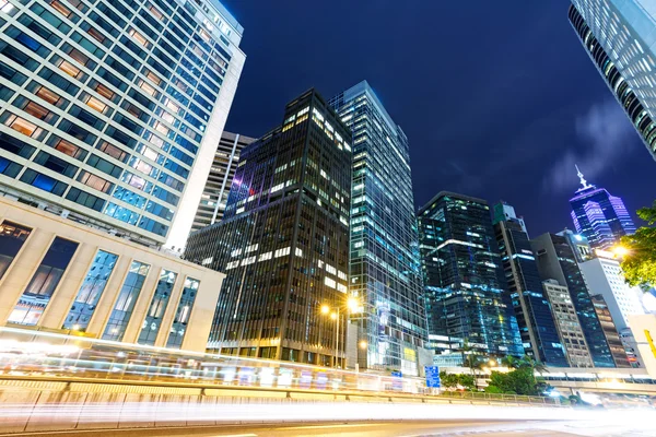 Traffico in Hong Kong di notte — Foto Stock