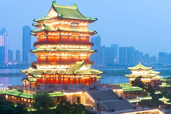 Nanchang tengwang pavilion at night — Stock Photo, Image