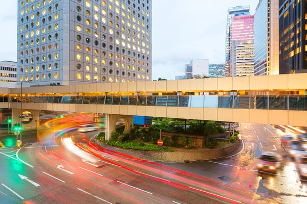 Traffic in Hong Kong at night — Stock Photo, Image