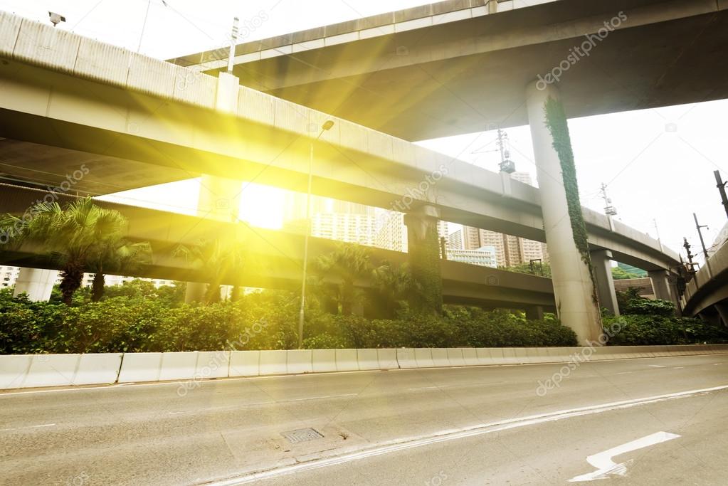 Concrete road curve of viaduct