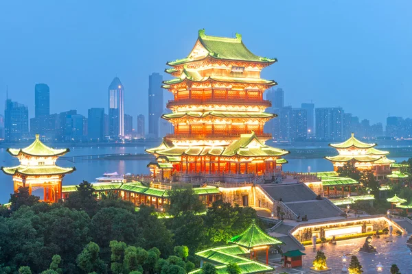 Nanchang tengwang pavilion at night — Stock Photo, Image