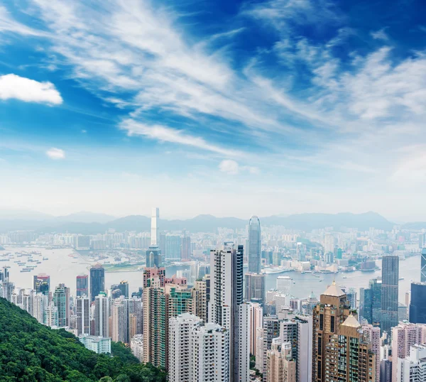 Hong Kong Skyline desde victoria Peak — Foto de Stock