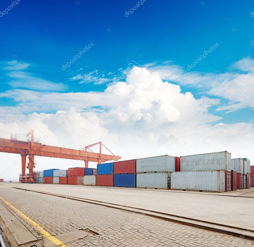 Stack of Cargo Containers at the docks