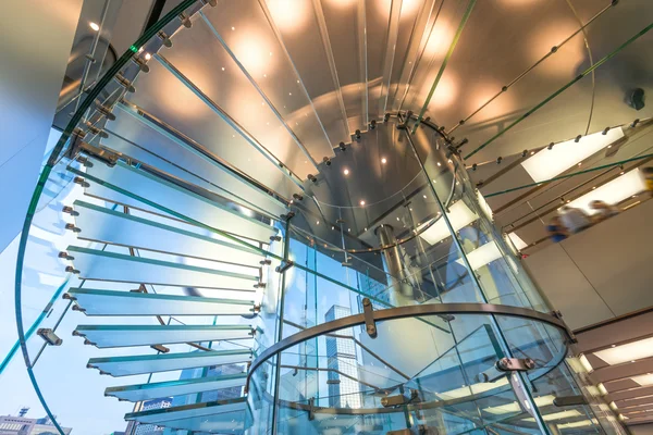 Modern Glass Staircase Silhouette — Stock Photo, Image