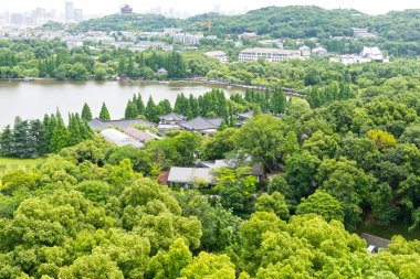 Hangzhou 'daki batı gölü.