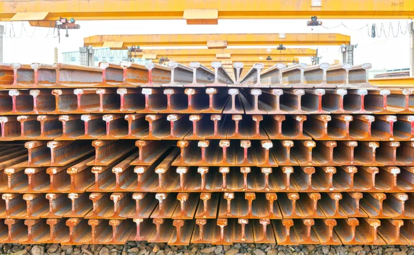 Steel pipes on the rack — Stock Photo, Image