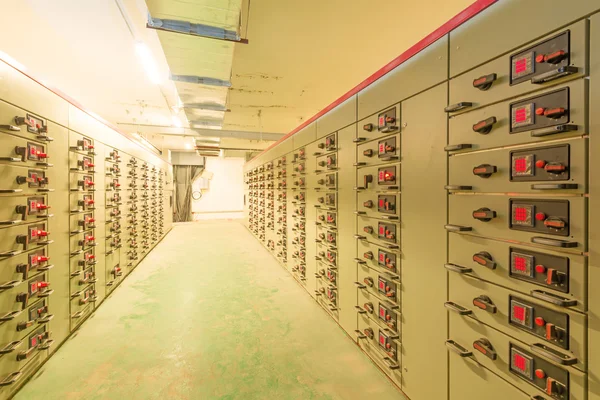 Electrical energy distribution substation in a power plant — Stock Photo, Image