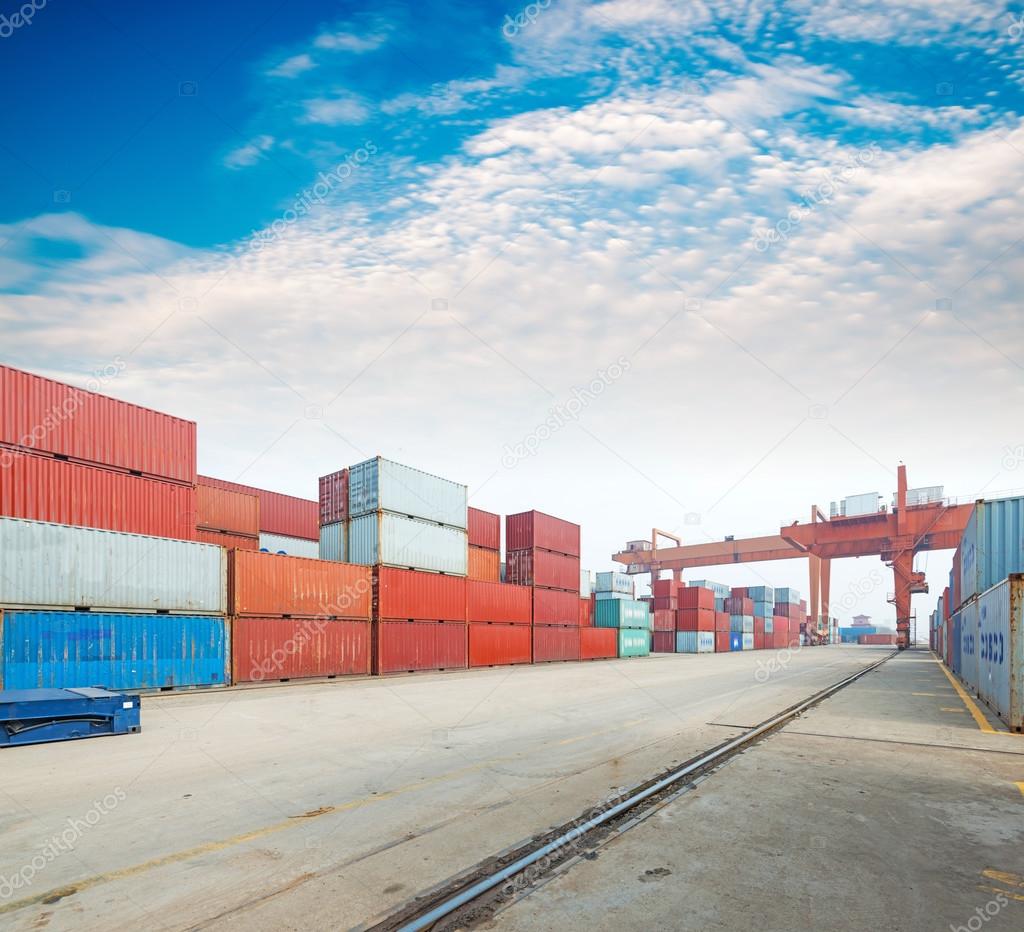 Stack of Cargo Containers at the docks