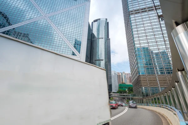 Paisaje urbano moderno y carretera de Hong Kong —  Fotos de Stock