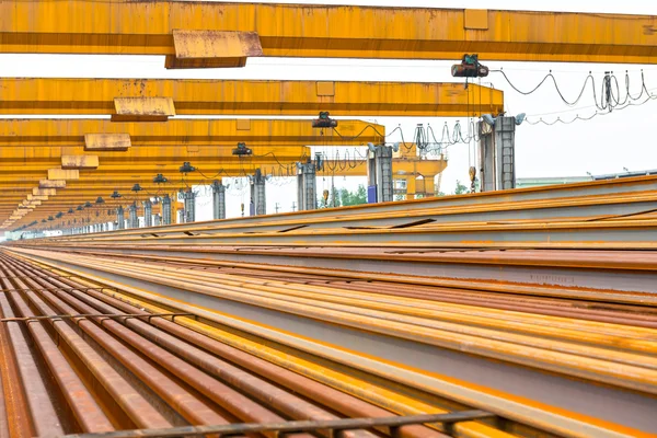 Steel pipes on the rack — Stock Photo, Image