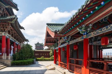 Tengwang Pavyonu, Nanchang, geleneksel, antik Çin mimarisi, ahşaptan yapılmış..