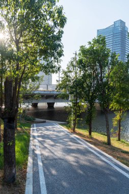 Modern şehirde yürüyüş yolu