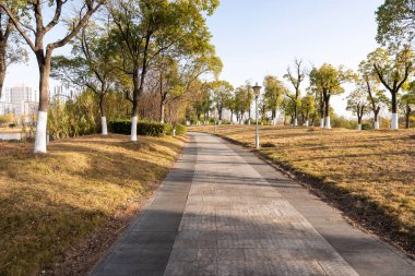 Modern şehirde yürüyüş yolu