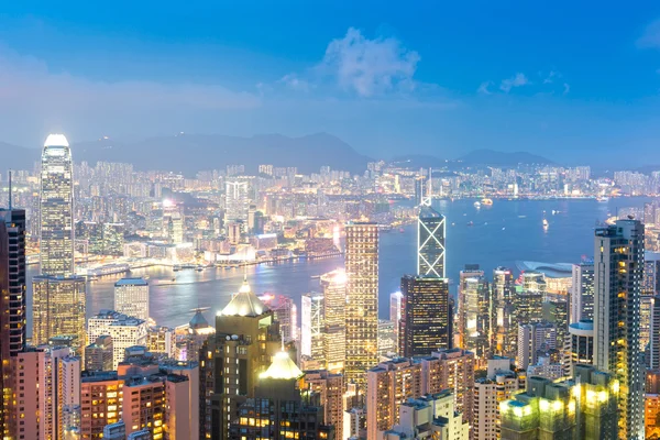 Hong Kong skyline at night — Stock Photo, Image